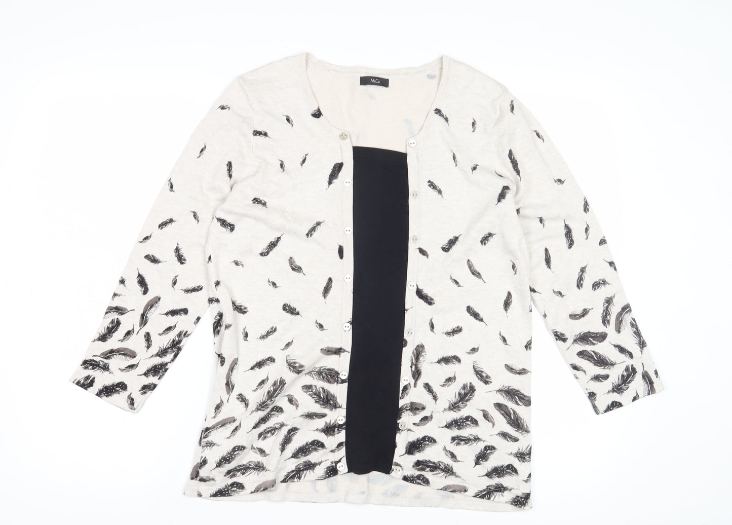 Womens UK Size 14 M&Co Ivory Cardigan Jumper