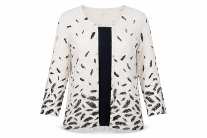 Womens UK Size 14 M&Co Ivory Cardigan Jumper