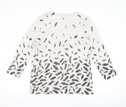 Womens UK Size 14 M&Co Ivory Cardigan Jumper