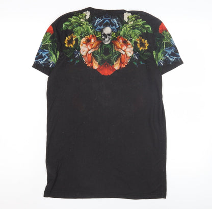 Unisex Adults UK Size 10 Zara Black Basic T-Shirt