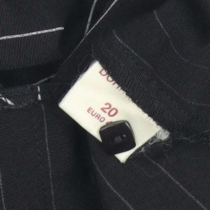 Bonmarche Women's Black Striped Button-Up Shirt, Size 20