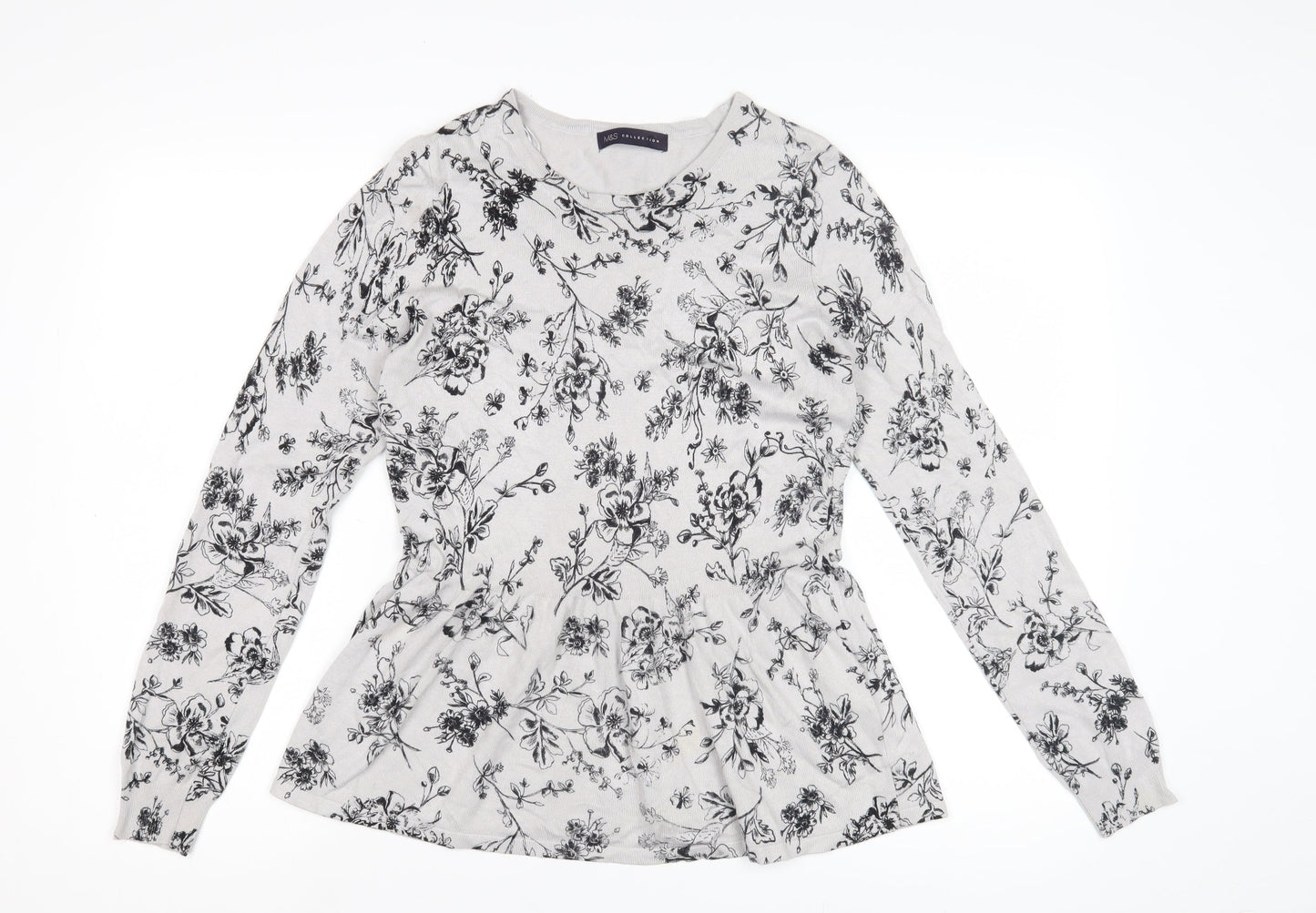 Womens UK Size 10 Marks and Spencer White Pullover Jumper