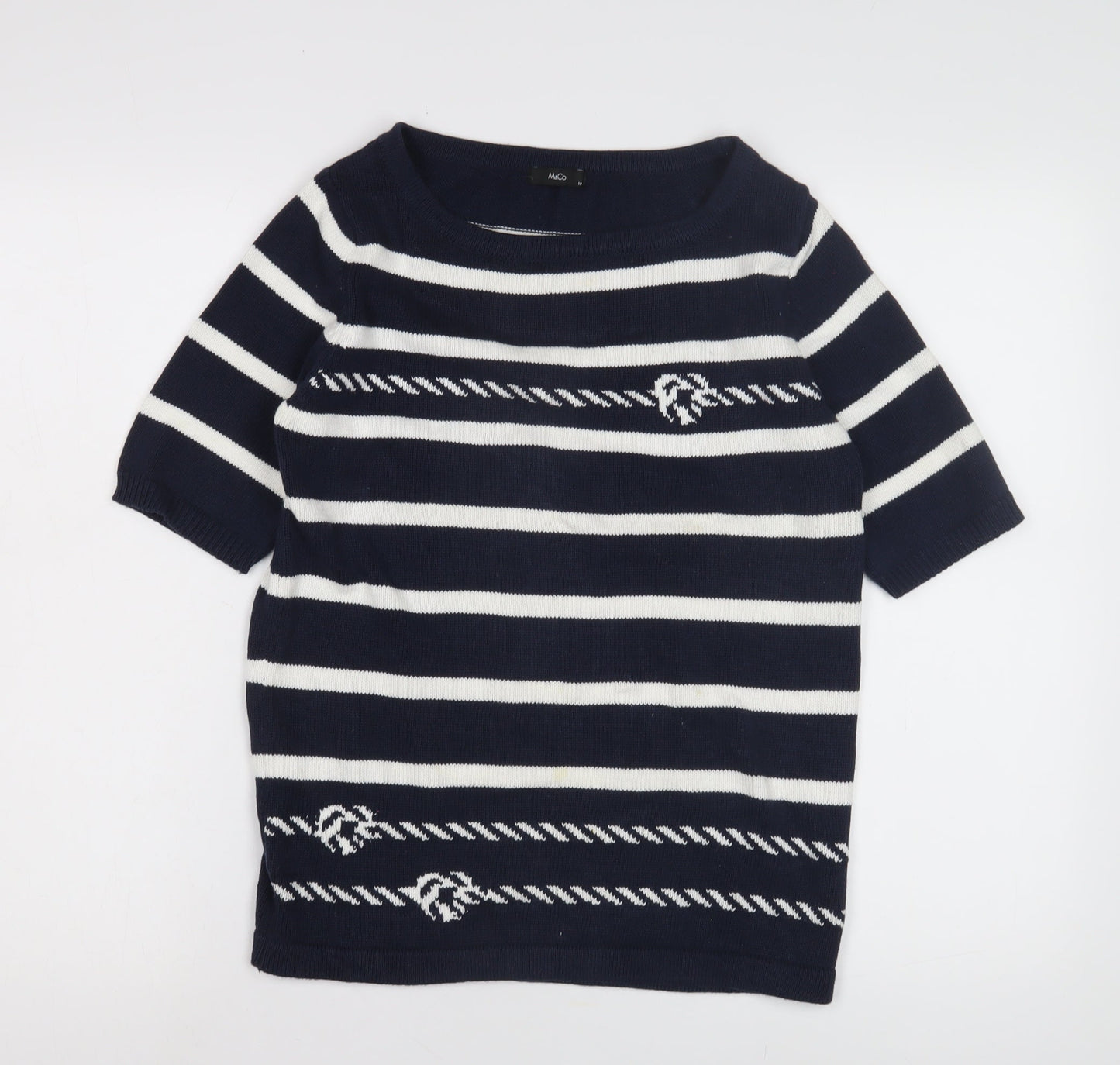 Womens UK Size 10 M&Co Blue Pullover Jumper