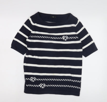Womens UK Size 10 M&Co Blue Pullover Jumper