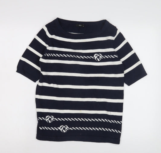 Womens UK Size 10 M&Co Blue Pullover Jumper