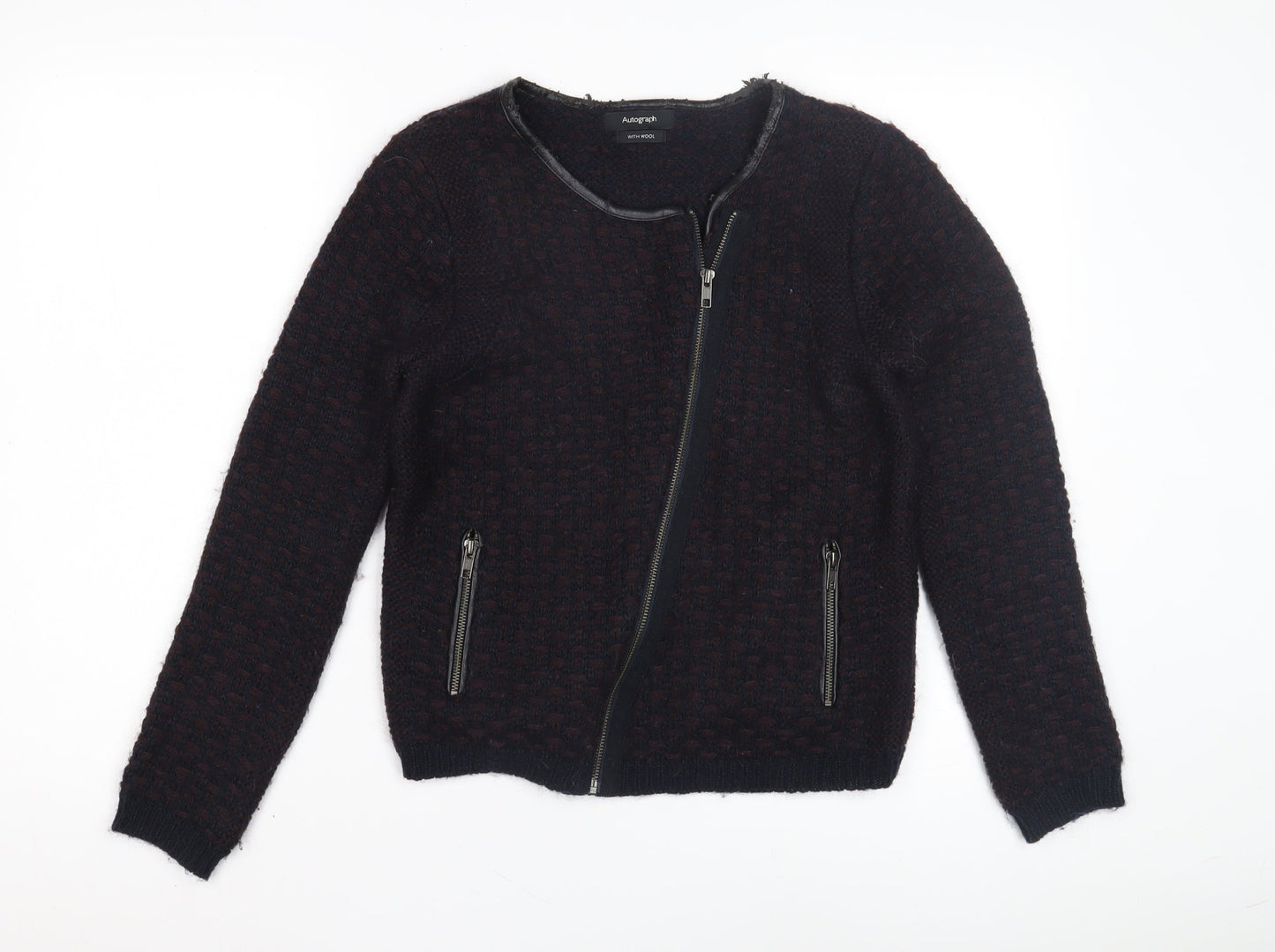 Womens UK Size 8 Marks and Spencer Multicoloured Biker Coat