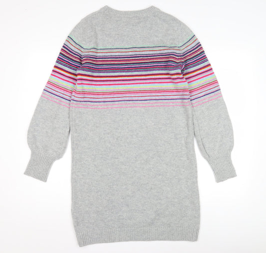 GAP Women's Grey Multicoloured Jumper Dress S