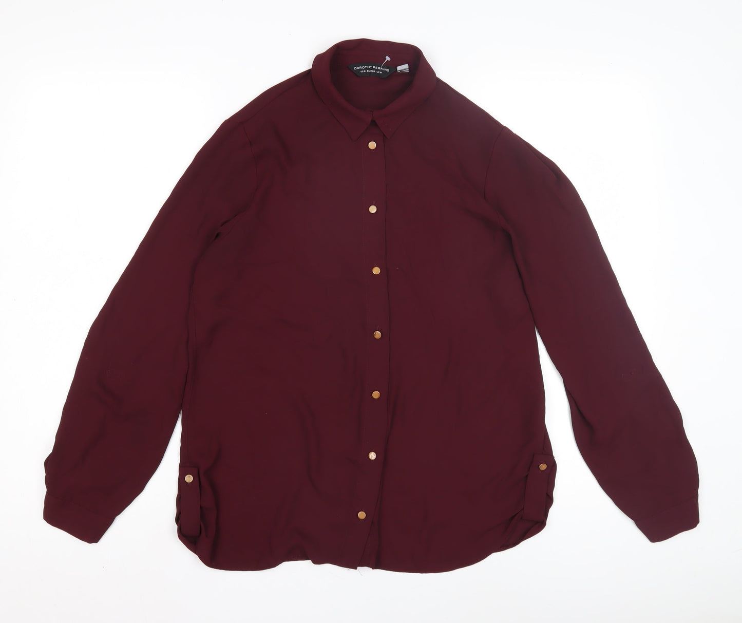 Womens UK Size 10 Dorothy Perkins Red  Button-Up