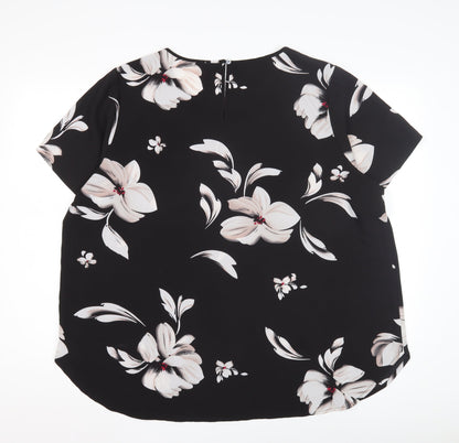 Only Carmakoma Women's Black Floral Blouse Size 16