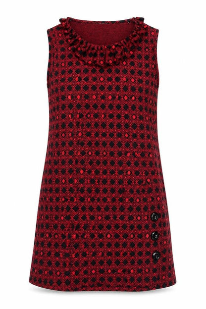 Select Women's Red Argyle Shift Dress Size 10