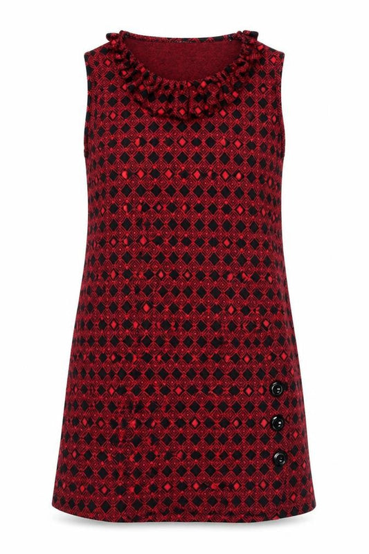 Select Women's Red Argyle Shift Dress Size 10