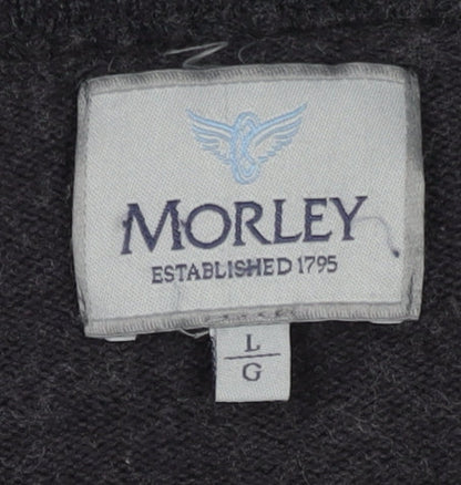 Morley Men's Black V-Neck Pullover Jumper L