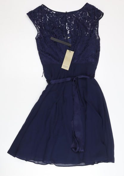 Coast Women's Blue Sleeveless Lace Dress UK 10