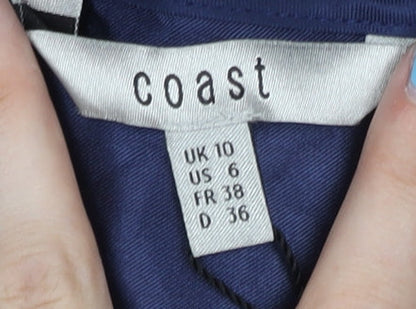 Coast Women's Blue Sleeveless Lace Dress UK 10