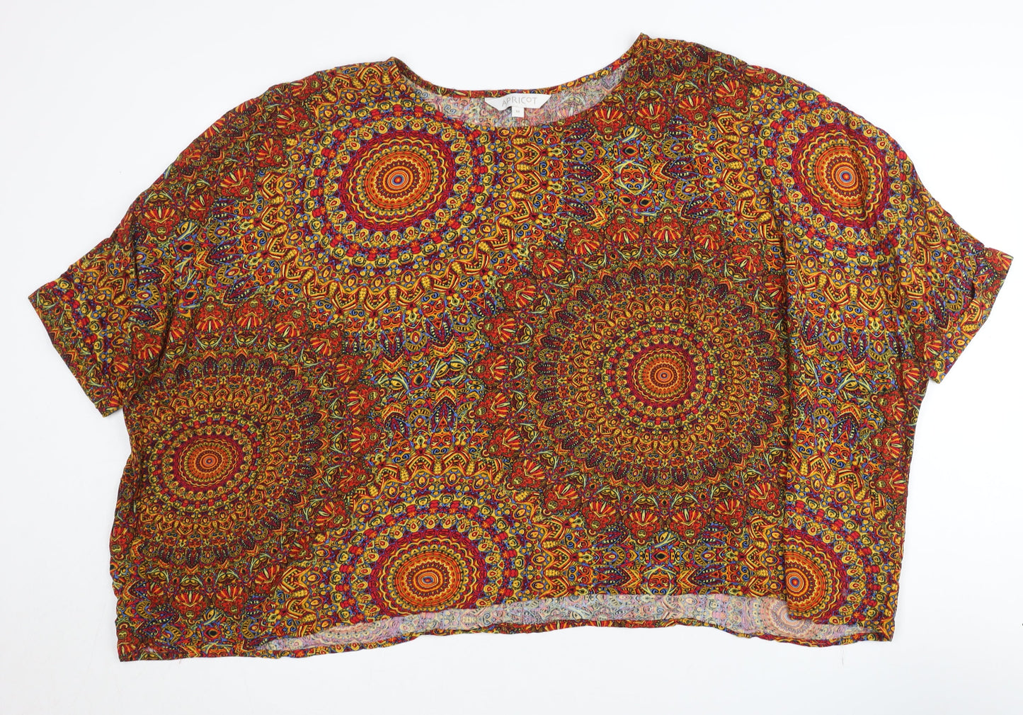 Womens UK Size M Apricot Multicoloured Basic T-Shirt