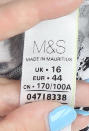 Womens UK Size 16 Marks and Spencer Black  T-Shirt