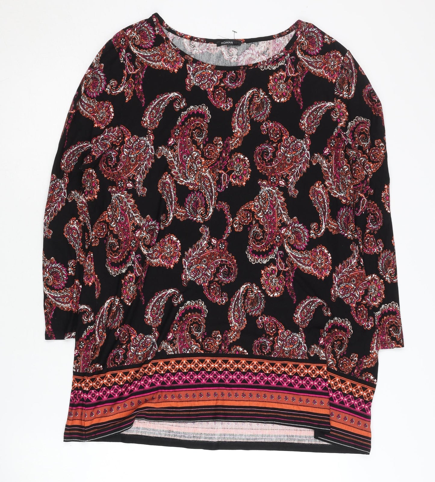 Womens UK Size 18 Roman Multicoloured Basic Blouse
