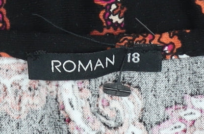Womens UK Size 18 Roman Multicoloured Basic Blouse
