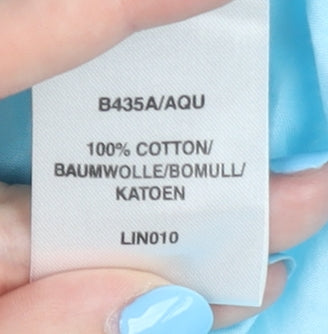 Cotton Traders Women's Blue 3/4 Sleeve V-Neck Top