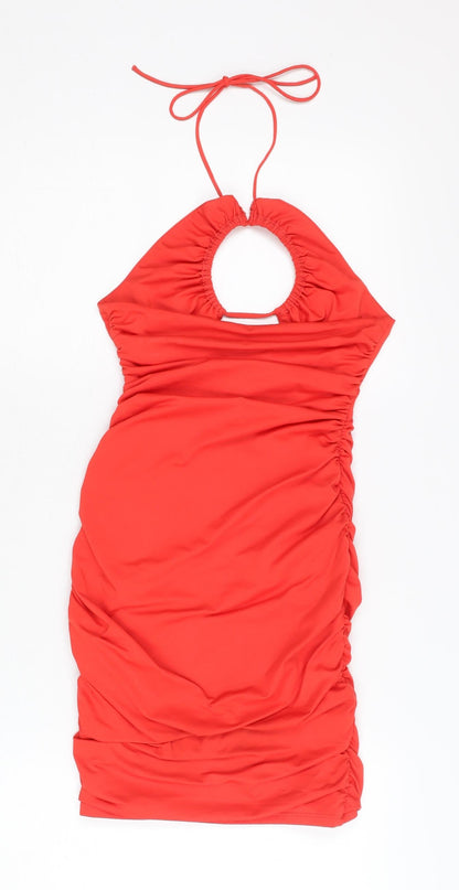 Oh Polly Red Halter Sleeveless Dress Women's Size 6