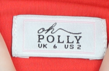 Oh Polly Red Halter Sleeveless Dress Women's Size 6