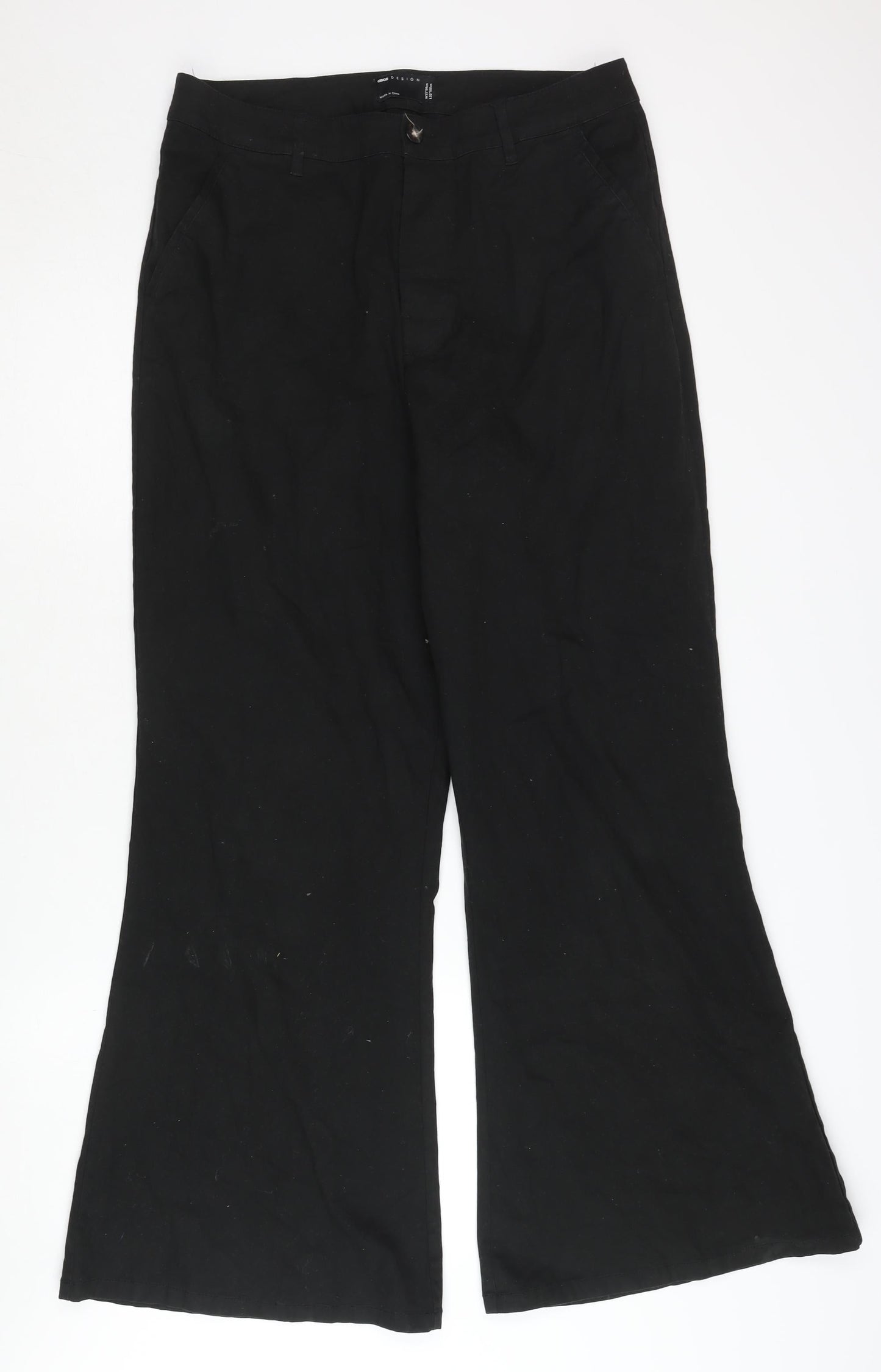 ASOS DESIGN Women's Black Flared Trousers