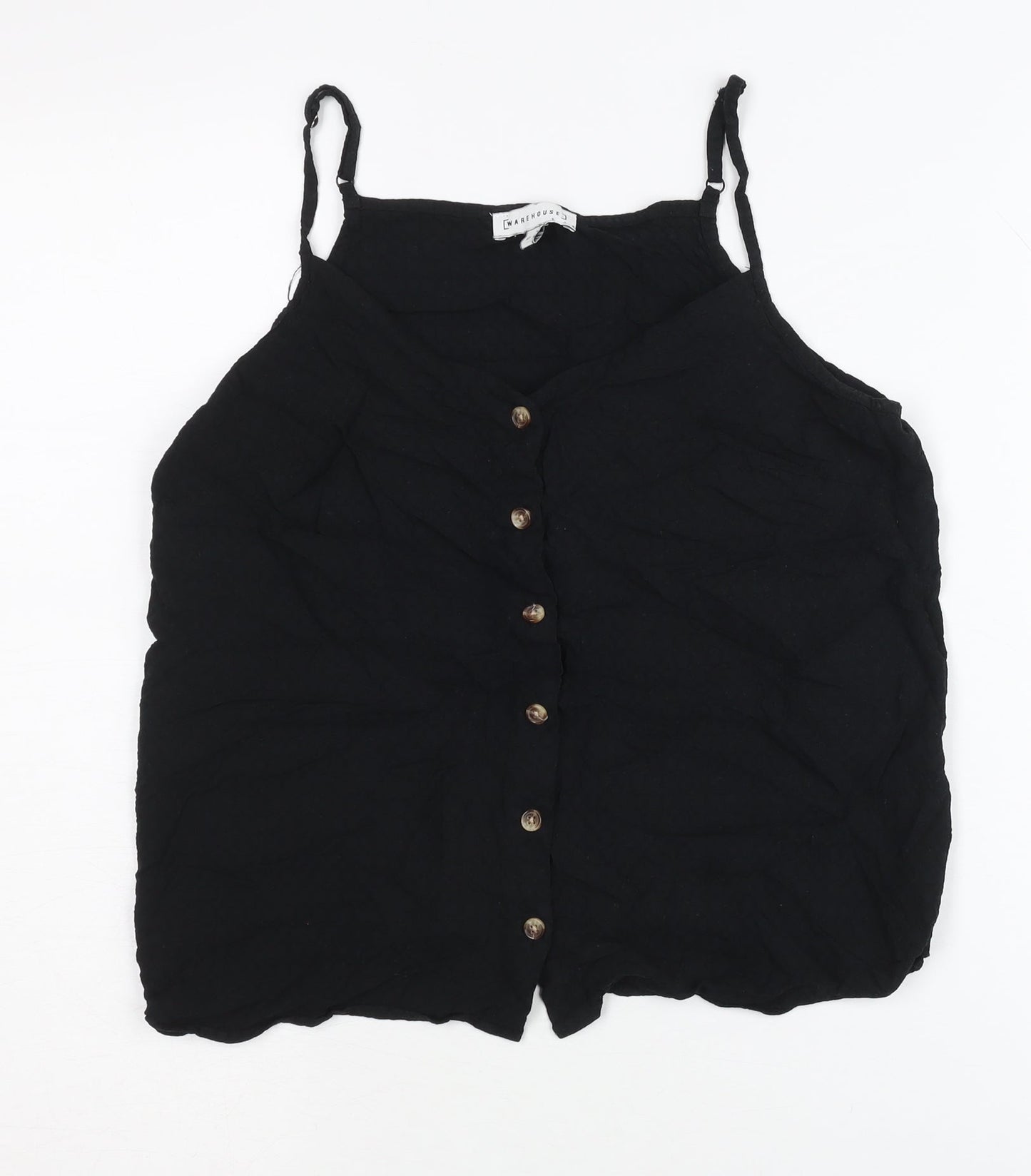 Womens UK Size 10 Warehouse Black Camisole Blouse