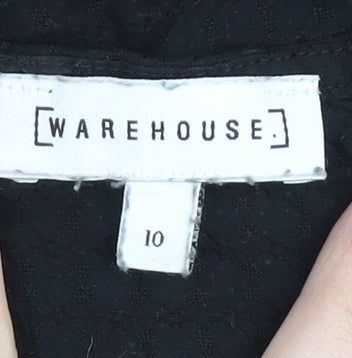 Womens UK Size 10 Warehouse Black Camisole Blouse