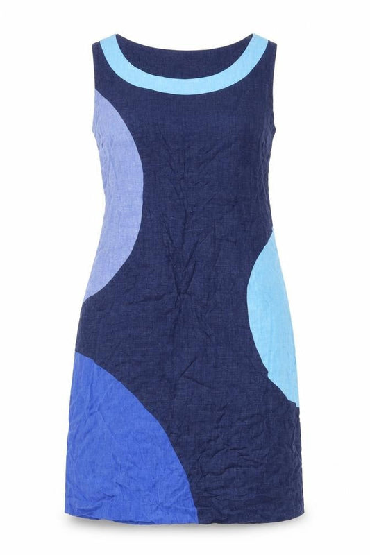 Mario Romano Women's Multicoloured Linen Dress - S, Sleeveless