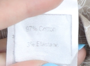 Damart Women's Beige Floral A-Line Midi Skirt Size 10