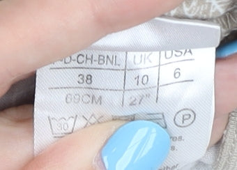 Damart Women's Beige Floral A-Line Midi Skirt Size 10