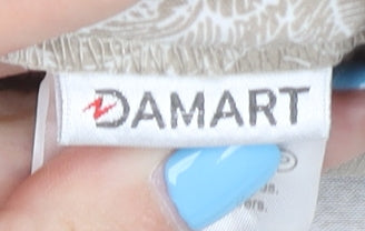 Damart Women's Beige Floral A-Line Midi Skirt Size 10