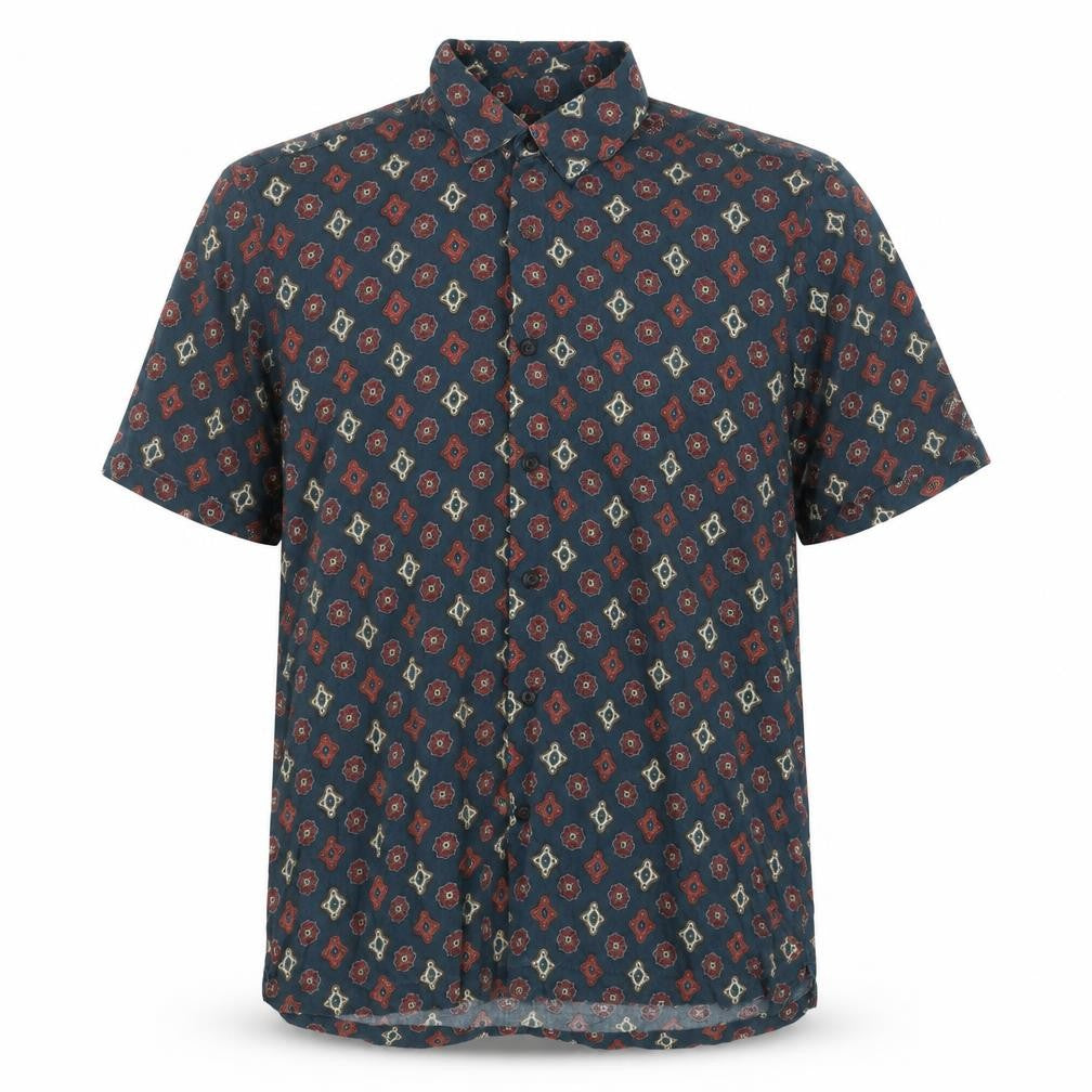 Front view of Pull&Bear Men's Geometric Shirt, Medium, Multicoloured