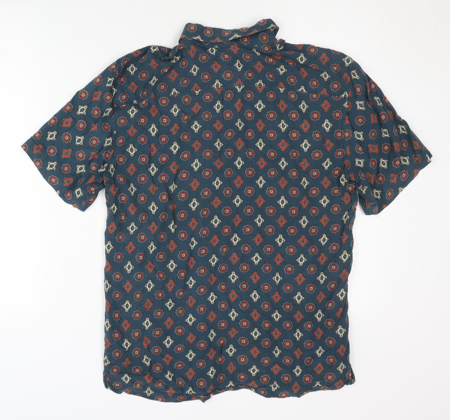 Pull & Bear Men's Geometric Shirt, Medium, Multicoloured