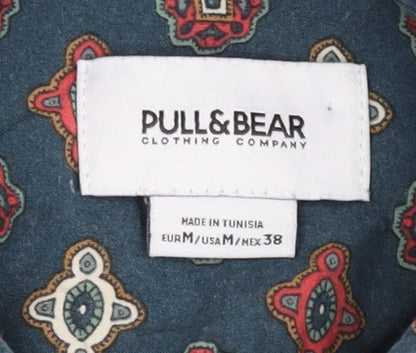 Pull & Bear Men's Geometric Shirt, Medium, Multicoloured