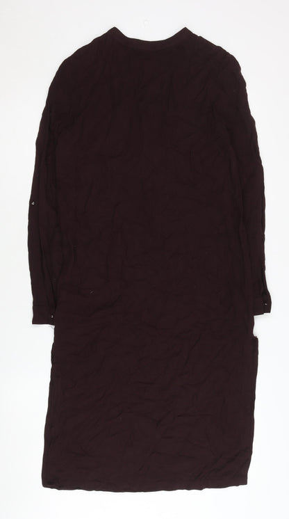MNG Women's Brown Long Sleeve Dress, Size 8