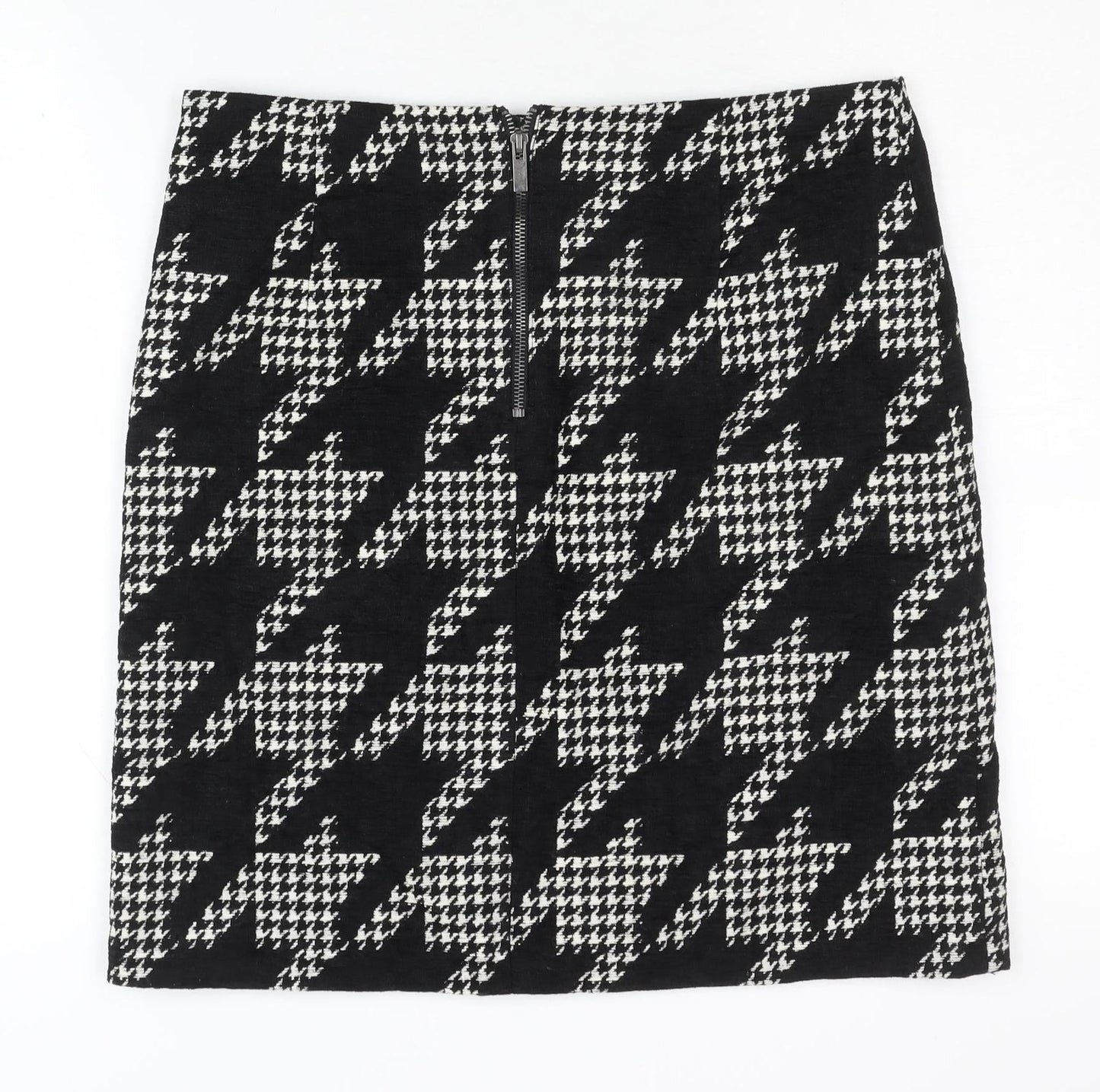 Marks and Spencer Women's Black Houndstooth Skirt Size 12