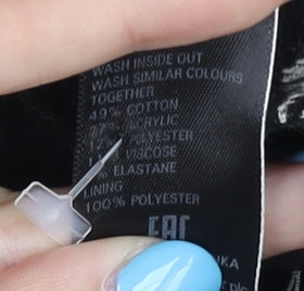 Marks and Spencer Women's Black Houndstooth Skirt Size 12