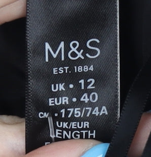 Marks and Spencer Women's Black Houndstooth Skirt Size 12