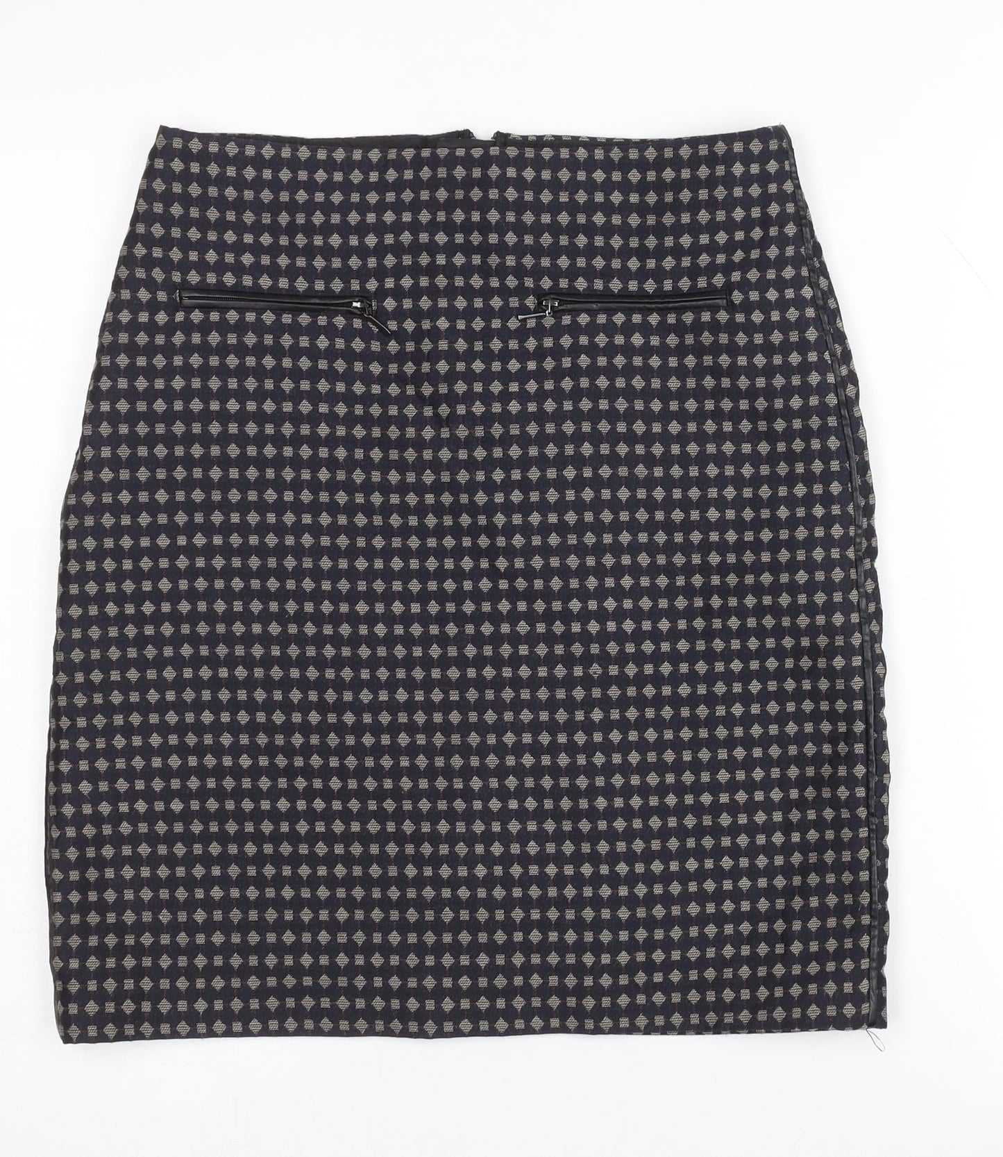 Marks and Spencer Women's Black Geometric Pencil Skirt Size 8