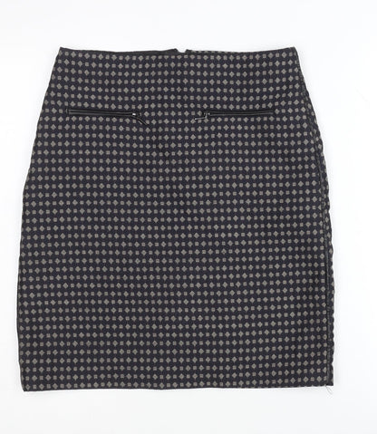 Marks and Spencer Women's Black Geometric Pencil Skirt Size 8