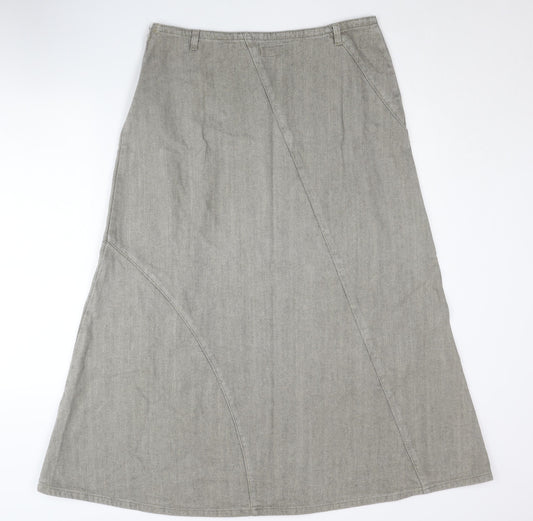 Per Una Women's Grey Midi Pencil Skirt Size 14