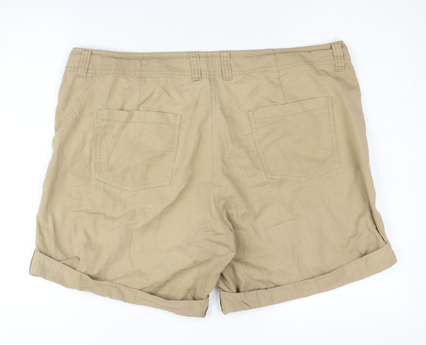 Marks and Spencer Women's Beige Chino Shorts UK 16