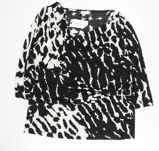 Nightingales Women's Black Cowl Neck Blouse Size 18