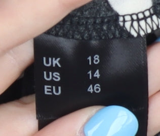 Nightingales Women's Black Cowl Neck Blouse Size 18