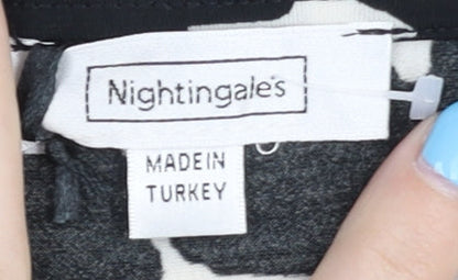 Nightingales Women's Black Cowl Neck Blouse Size 18