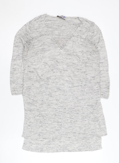 Womens UK Size 10 Marks and Spencer Grey Pullover Jumper