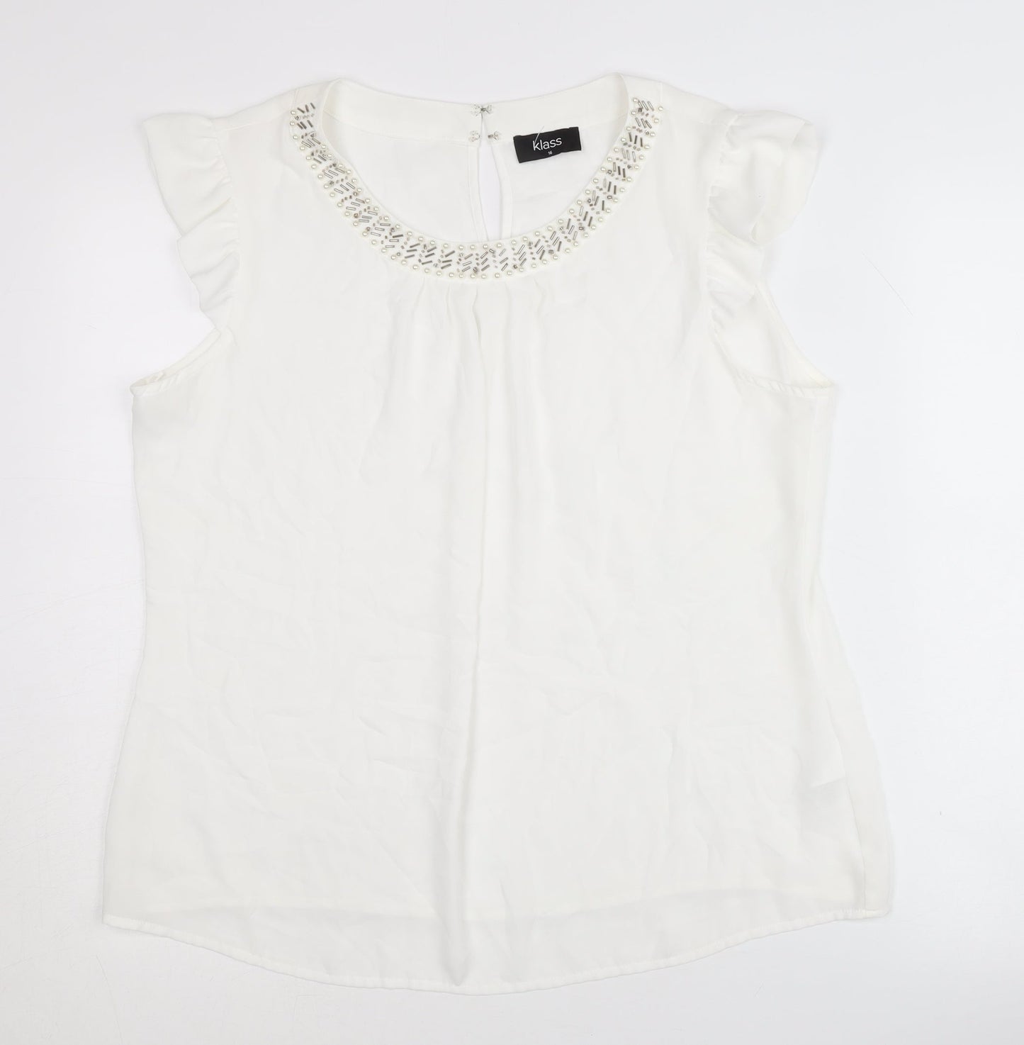 Womens UK Size 16 Klass White  Blouse