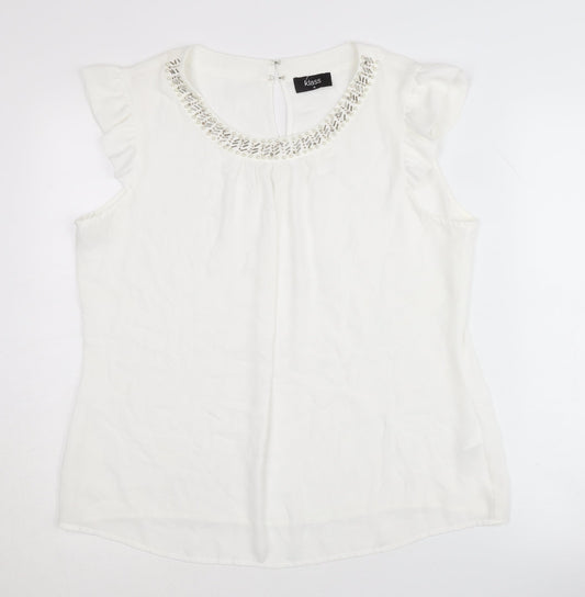 Womens UK Size 16 Klass White  Blouse