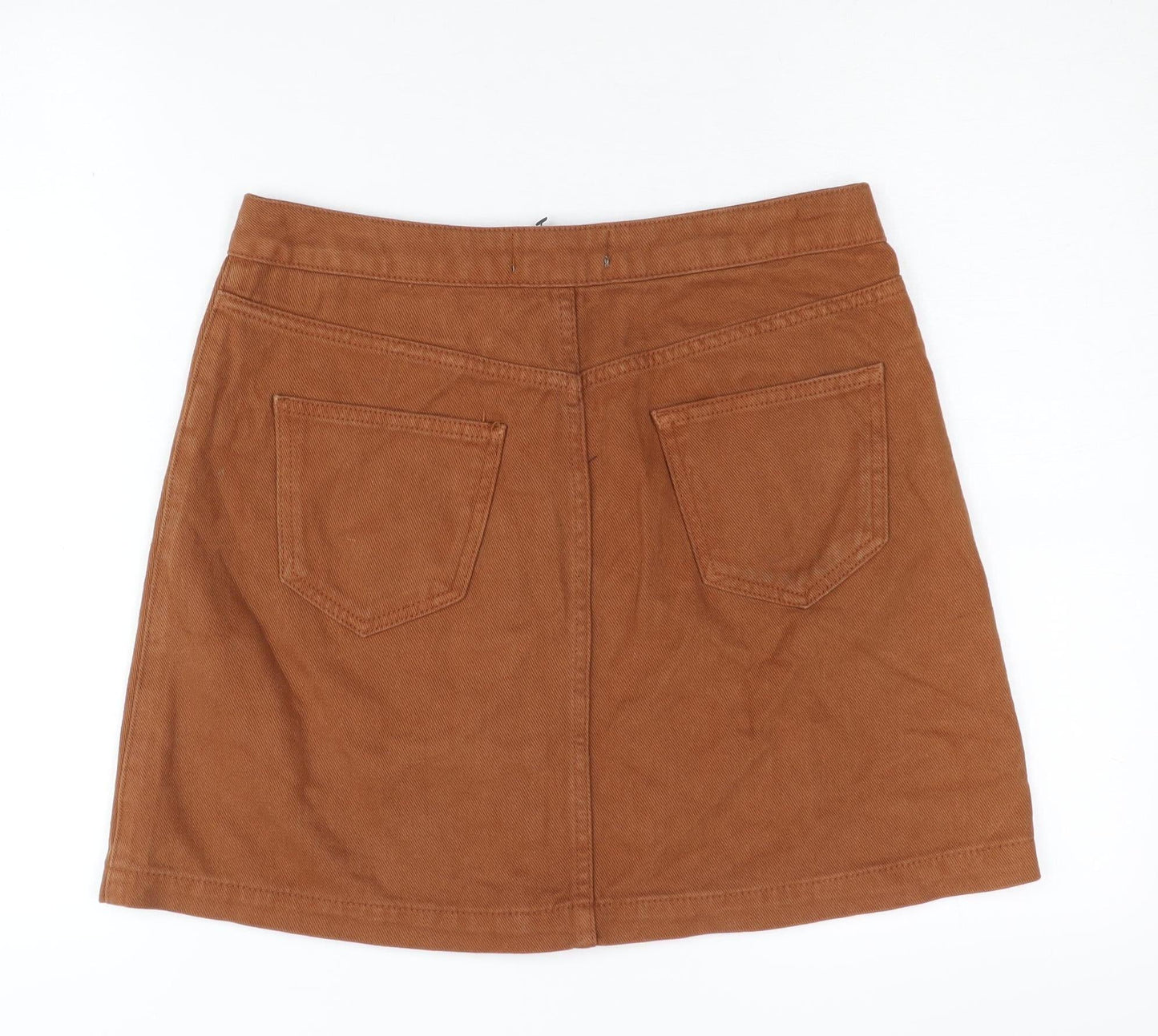 New Look Women’s Brown A-Line Button Skirt, Size 10